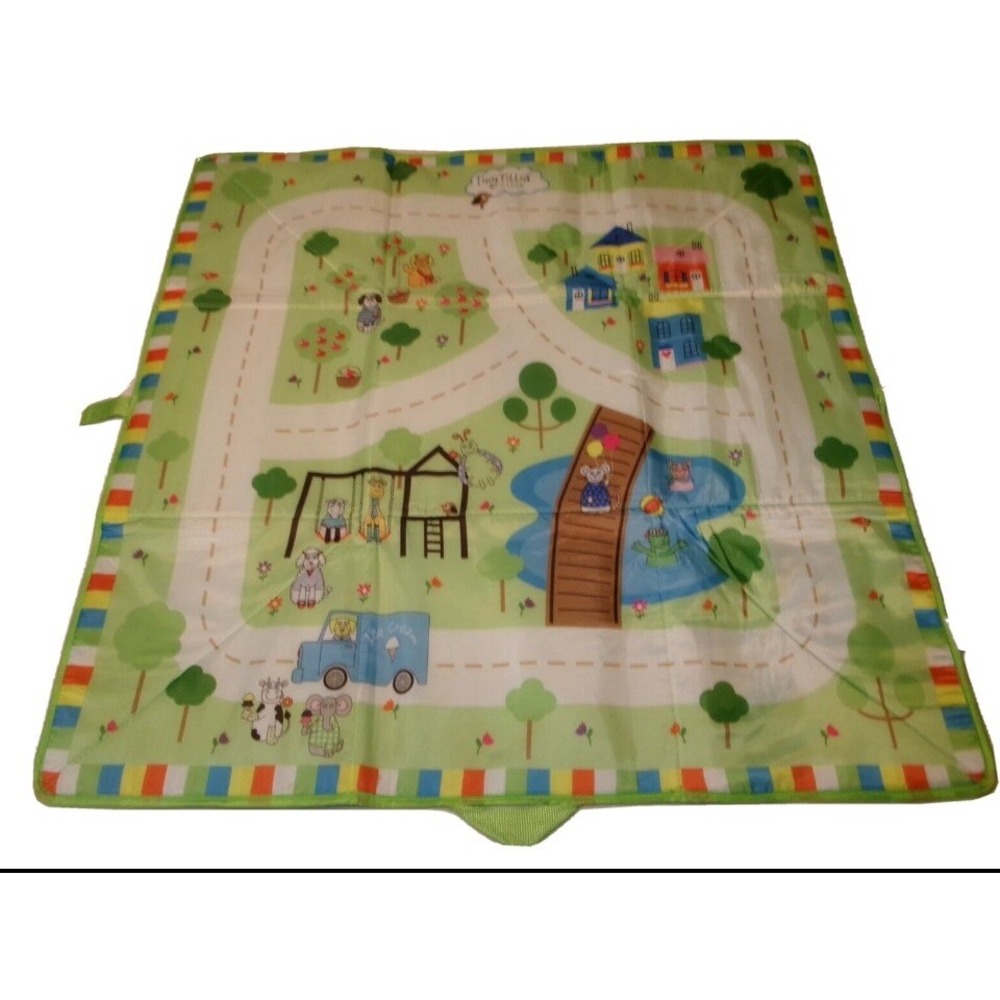Avon Tiny Tillia Folding Car Playmat 35x36 Road Map Floor Mat Kids Travel Toy